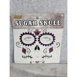 Spirit Halloween Sugar Skull Face Decals Day of the Dead Costume
